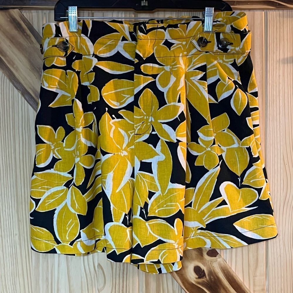 Floral Short Blk Ylw 12